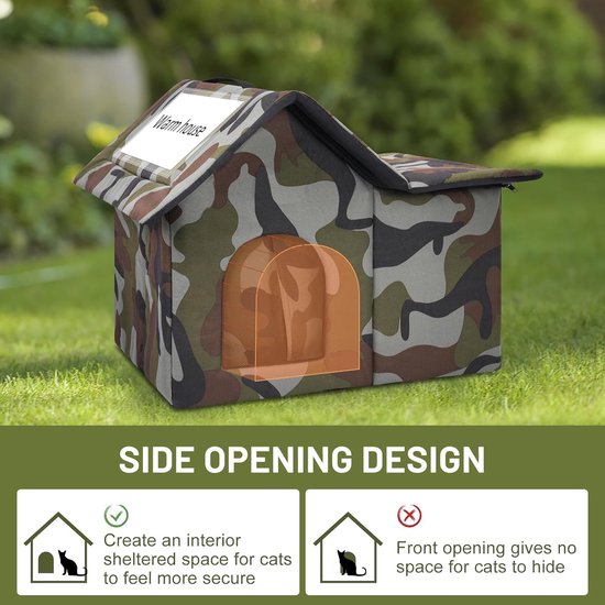 Xiixuuj Kattengrot - Buiten Huisdier Hideaway | Buiten Kattenhuis Weerbestendig, voor Patio Achtertuin Indoor Winter Zomer Hond Bunny Kitten Dier Thuis