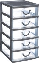Tiroirs de rangement de bureau en plastique transparent Five® - 151566A