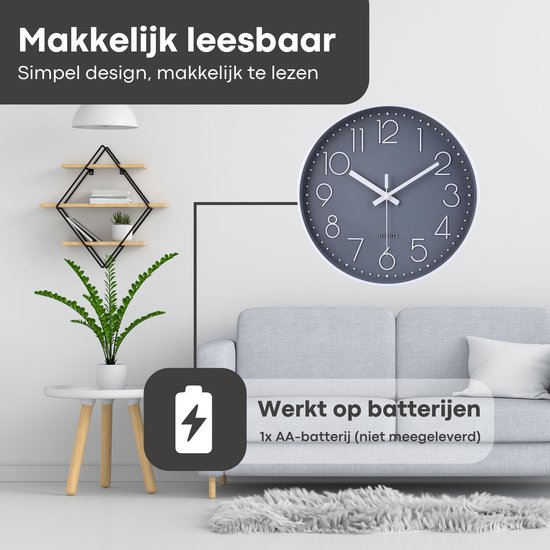 Wandklok | Rosa | Nedis | 30 cm (Goud) Nedis