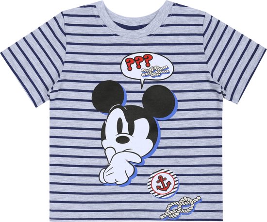 T-shirt/t-shirt rayé Grijs Mickey Mouse Disney