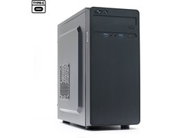 ATX ATX Micro- Mini-Tower Behuizing Zonder Voeding - 1x USB-C - 2x USB3.0