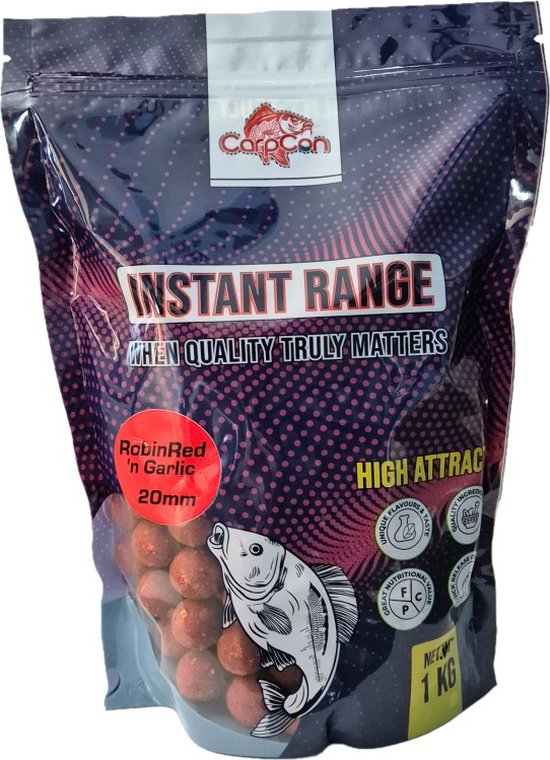 Instant Range Boilies 'RobinRed 'n Garlic' 15mm - 1kg - Readymade - 15/16mm Boilies Karper - Vismeel/knoflook - Karper Lokvoer — afbeelding 4