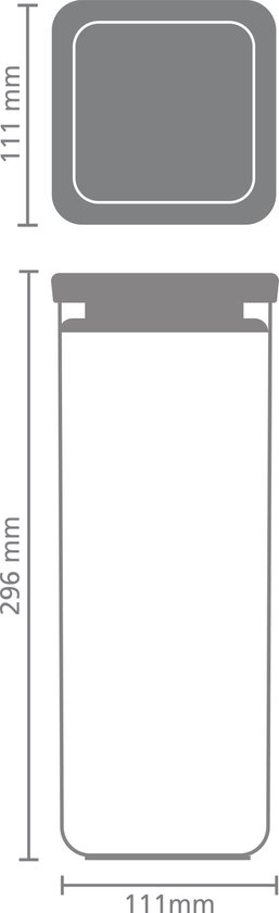 Brabantia Tasty+ boîte à provisions empilable 2,5 litres - Dark Grey