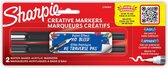 Sharpie Creative Brush Tip Markers 2 suks - zwart en wit - 2196903