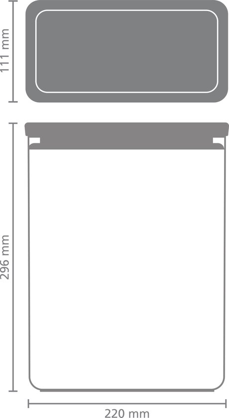 Brabantia Tasty+ Conteneur de conservation - Empilable - 5,4 l - Gris foncé