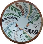 Floz Design houten fruitschaal - binnenzijde print als keramiek - in aardekleuren - 35 cm - fairtrade