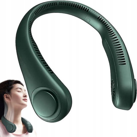 Draagbare Nek Ventilator Oplaadbaar • Bladloos • Halsventilator • Hoofd Ventilator • Gezichtsventilator • Gezicht ventilator • Nekventilator • USB • USB ventilator • Verkoeling • Nek Verkoeling