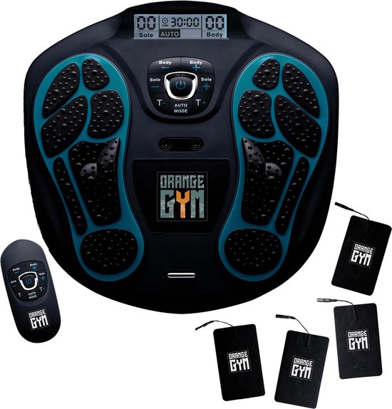 Orange Care ProRecover Elektrische Spierstimulator - TENS EMS massage apparaat draadloos - Spier ontspanner - elektrotherapie - spierherstel onderbenen, kuiten, dijen, voeten, rug, borst, armen, schouders - Incl. 4 gelpads,, afstandsbediening