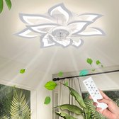 LuxiLamps - 10 Lotus Ventilator Lamp - Plafondventilator - Smart Lamp - Met Dimmer - 3 Standen Ventilator - Keuken Lamp - Woonkamerlamp - Moderne lamp