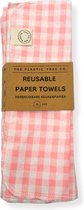 Herbruikbare Keukenpapier Keukenrol Katoen - Roze Flannel - 10 stuks | Duurzaam | Reusable UnPaper Towels | Plasticvrij | Zero-waste | The Plastic Free Co.