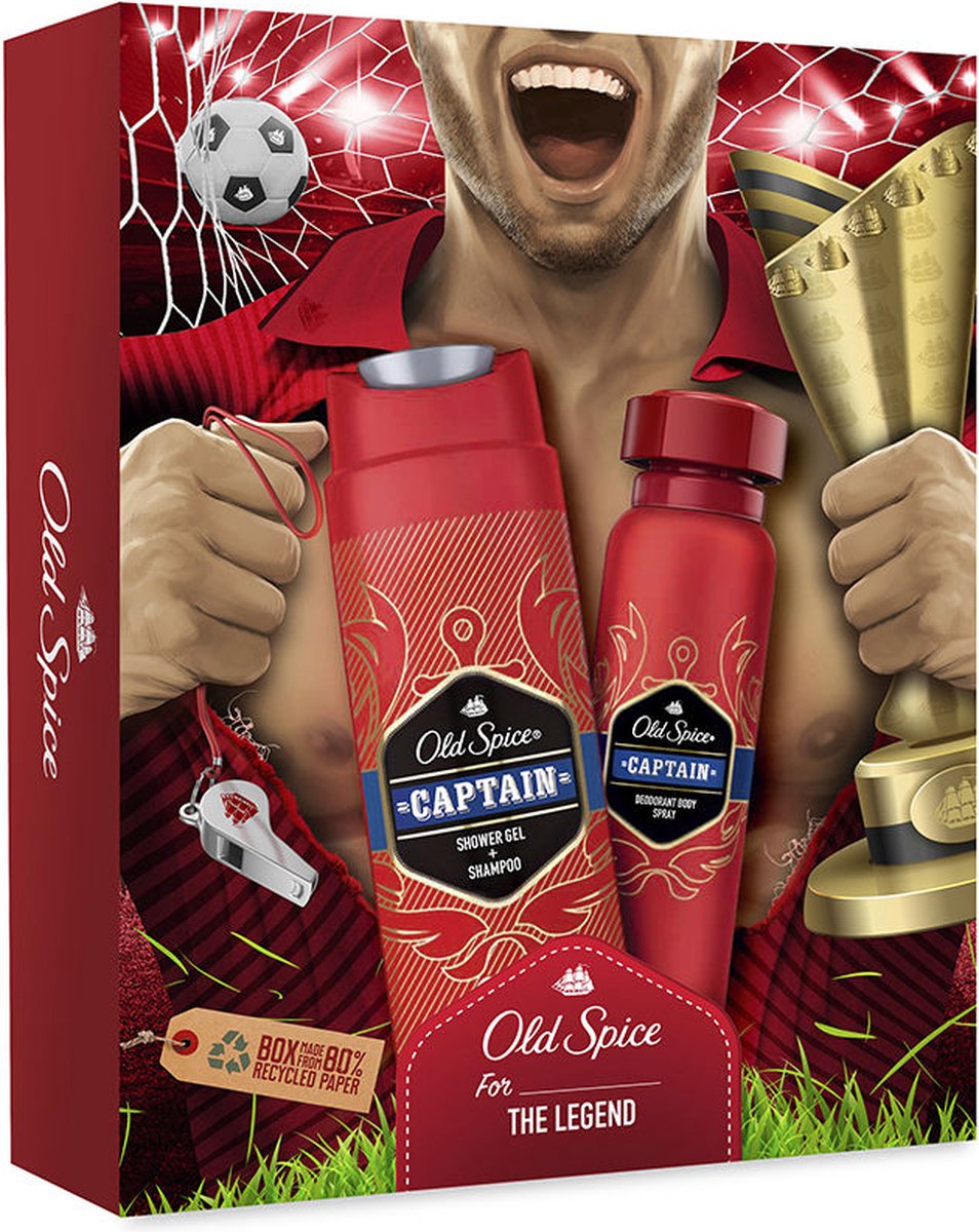 Old Spice Captain Geschenkset - Douchgel & Deodorant - Cadeauset Mannen