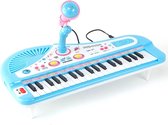 Sustainably C Kinder Keyboard – Piano – Met Microfoon – Elektronisch – 37 Toetsen – Kinderen – Educatief Speelgoed – Blauw