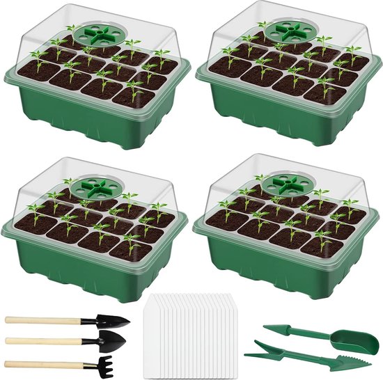 Kweekbed met deksel, bloembed, kweekbak, mini-broeikas, kamer, kweekkas met kap, kamerbroeikas, 51 cm, planten, zaailingen, starter, serre, broeikas, kweekschaal