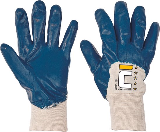 Cerva ATER handschoen half gedipt nitril 01070046 - 12 stuks - Blauw - 8