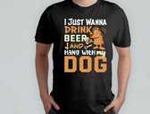 I Just Wanna Drink Beer And Hang With My Dog - T Shirt - Beer - funny - HoppyHour - BeerMeNow - BrewsCruise - CraftyBeer - Proostpret - BiermeNu - Biertocht - Bierfeest