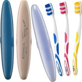 Reis Tandenborstel 3+3 Stuks - reis tandenborstelhouder- reistandenborstel lichtgewicht - reistandenborstel set - Tandenborstels - Met koker -
