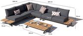 LUX outdoor living Manchester hoek loungeset 5-delig | aluminium + teakhout | 324x249cm | antraciet | 5 personen