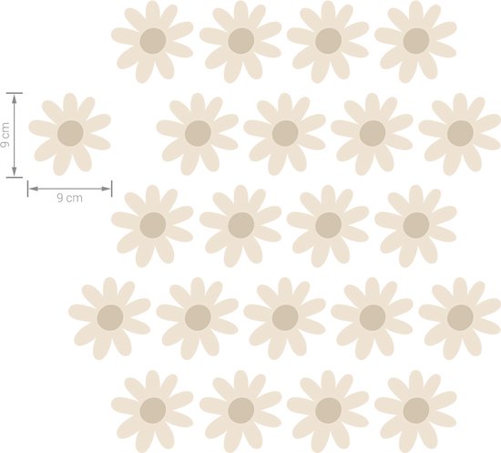 Stickers muraux - Daisies V - beige Daisies V