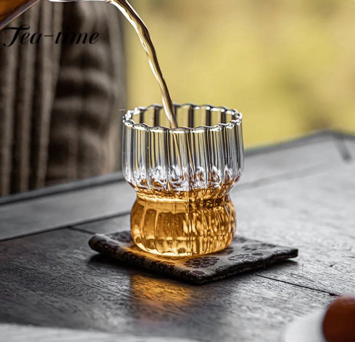 Geribbelde Stripe Curve Waterglas – Set van 2