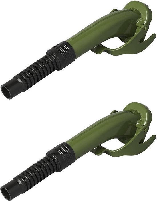 Foto: Set van 2x stuks flexibele metalen legergroene schenktuit voor jerrycan 24 cm