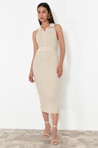 Trendyol Robe moulante à manches standard et col polo pour femme