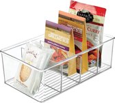 keuken organizer Storage bin - storage bin/kitchen organiser - for spices, jars, parcels and more - with 4 compartments - transparent