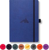 Dingbats* Wildlife A5 Notitieboek - Blue Whale Stippen - Bullet Journal met 100 gsm Inktvrij Papier - Schetsboek met Harde Kaft, Binnenvak, Elastische Sluiting en Bladwijzer