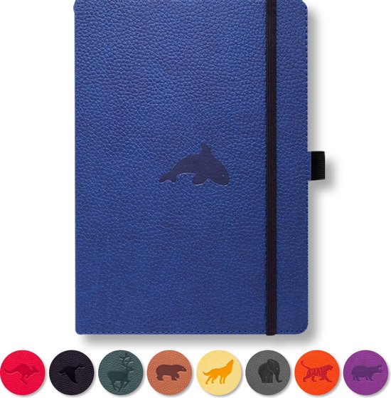 Dingbats* Wildlife A5 Notitieboek – Blue Whale Stippen – Bullet Journal met 100 gsm Inktvrij Papier – Schetsboek met Harde Kaft, Binnenvak, Elastische Sluiting en Bladwijzer