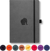 Dingbats* Wildlife A4 Notitieboek - Grey Elephant Lijntjes - Bullet Journal met 100 gsm Inktvrij Papier - Schetsboek met Harde Kaft, Elastische Sluiting en Bladwijzer