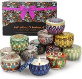 Yinuo Candle Geschenkset voor Vrouwen - Aromatherapie Kaarsen voor Thuis - Soja Wax Jar Kaarsen - Moederdag Brithday Stress Relief - Decoratie - 12 Stuks beeswax candles
