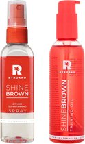 BYROKKO - Huile de bronzage marron Shine pastèque - Spray super bronzant 2 phases - Set de 2