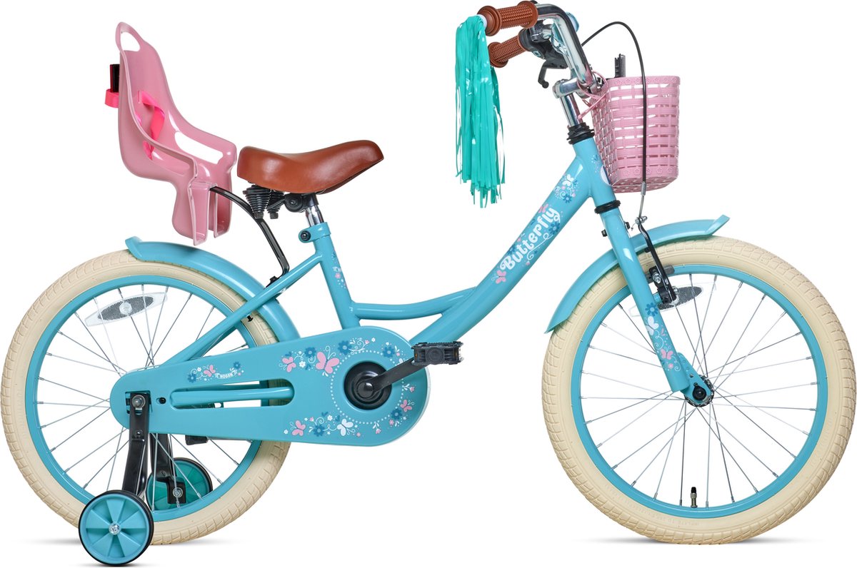 Nogan Butterfly - Kinderfiets - Meisjesfiets - 18 inch - Turquoise