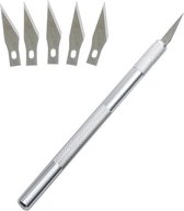 Jumada's - Set de couteaux 7 pièces : Scalpel en acier inoxydable + 5 lames de couteau Extra - Couteau à stylo, couteau de bricolage, couteau de coupe, couteau chirurgical, couteau de précision.