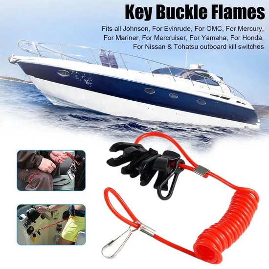 Longe de sécurité pour Interrupteur de Moteur de Bateau, Arrêt d'urgence pour, Mercruiser | Matériau PU Robuste | Conception étanche | Compatibilité Longe de sécurité pour Interrupteur de Moteur de Bateau, Arrêt d'urgence pour, Mercruiser | Matériau PU Robuste | Conception étanche | Compatibilité