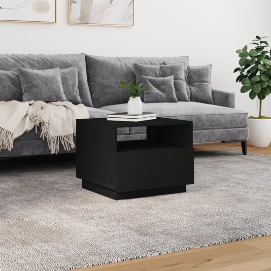 vidaXL Salontafel avec éclairage LED- Table basse moderne Zwart - Siècle des Lumières LED - Table basse - Table d'appoint - Table TV