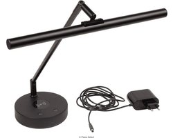 Boston PLM-1000 Pianolamp LED | met draadloze telefoonoplader | helderheid en kleur instelbaar | zwart