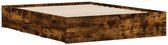 vidaXL - Bedframe - met - lades - bewerkt - hout - gerookt - eikenkleurig - 140x200 - cm