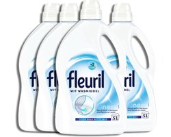 4x Fleuril Vloeibaar Wasmiddel Renew Witte Was 51 Wasbeurten 2,55 liter