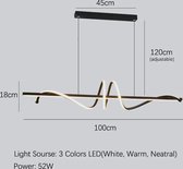 Ossa plafondlamp - Plafondlampen - Ledlamp - Hanglamp - Modern ontwerp - Zwart - 20cm x 100cm