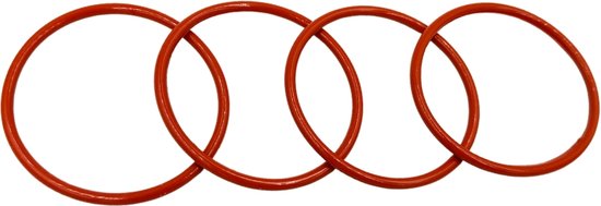 Foto: Siliconen o ring 80mm x 4mm hittebestending rood 2 stuks