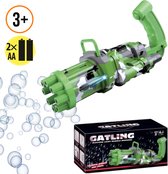Gatling Bellenblaas pistool - Bellenblazer met vloeistof - Bellenblaasmachine voor kinderen - Speelgoed - Bellenblaas pistool elektrisch - Met ledverlichtingLeger groen