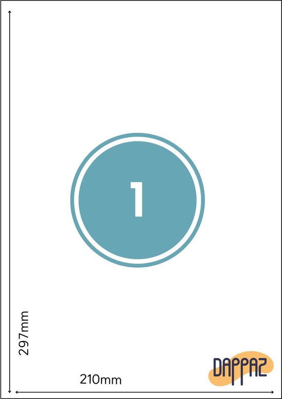 25 Stickervellen A4 Printetiketten Wit - 1 Sticker per Vel - 210 x 297 ...