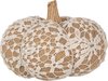 Clayre & Eef Décoration Citrouille Ø 15x12 cm Blanc Tissu