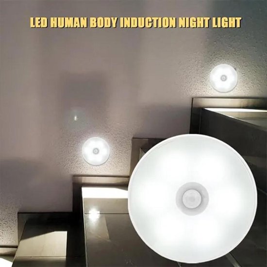 Siècle des Lumières LED sans fil avec détecteur de mouvement - Lumière Wit chaude - Magnétique - Éclairage d'armoire - Éclairage de couloir - Éclairage d'escalier - Veilleuse