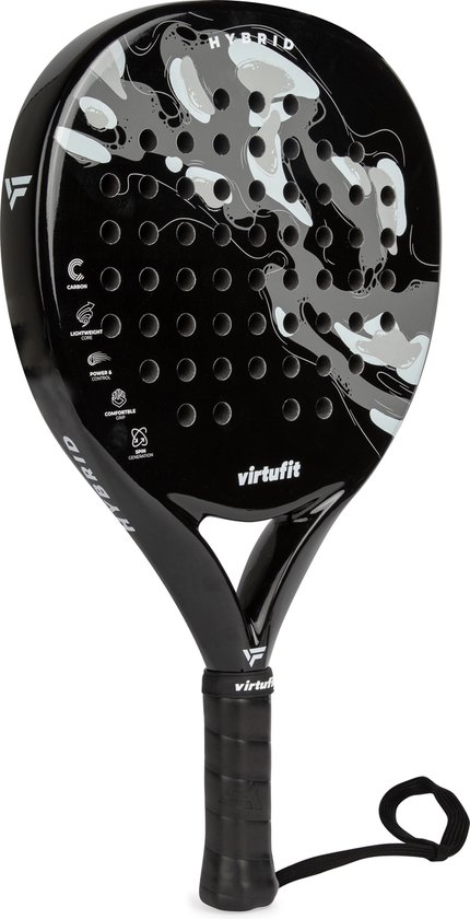 VirtuFit Hybrid Padel Racket - Zwart - Grijs