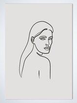 Poster Moderne kunst Vrouw No. 47 - Vintage Poster - Line Art - Minimalistische kunst - A2 Formaat (42 x 60cm)