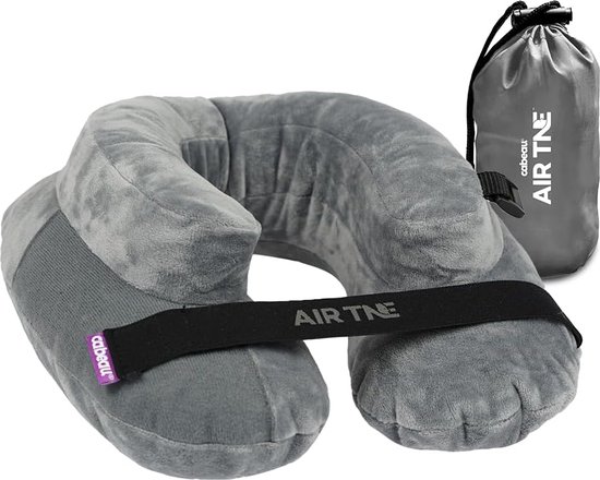 Allecto Plus - Self Inflatable Reiskussen U-vormig Draagbaar Nekkussen voor op Reis in