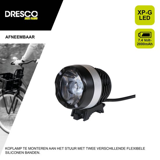 Dresco XP-G LED - Koplamp met Accupack 500 Lumen — afbeelding 2
