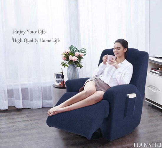 Housse De Fauteuil Relax 1 Place TIANSHU Jacquard Extensible Gris – Protection Canapé 1 Personne, Anti-Taches Animaux Enfants