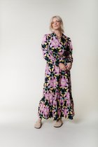 Colourful Rebel Davina Graphic Flower Maxi Dress LS - L